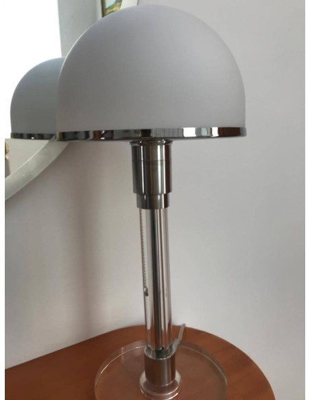 Inspirado por W. Wagenfeld, BAU design tabela vidro da lâmpada base, tulipa branca