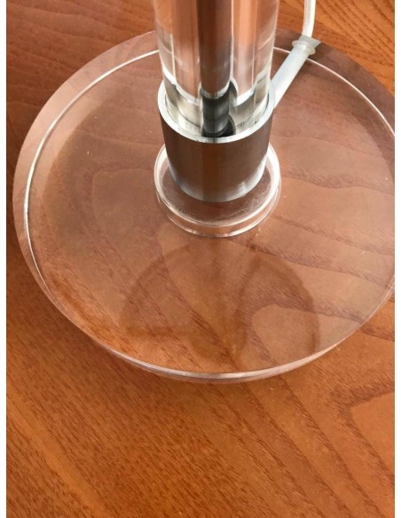 Lámpara de Mesa Bau, Inspirada W. Wagenfeld, Base Cristal