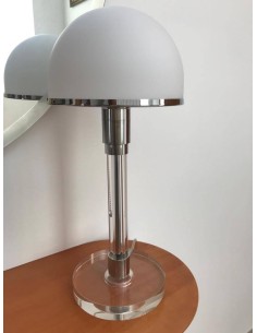 Inspirado por W. Wagenfeld, BAU design tabela vidro da lâmpada base, tulipa branca 2