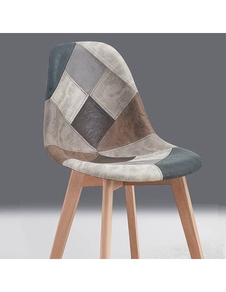 Silla SUPER ACANTHA, PATCHWORK, madera