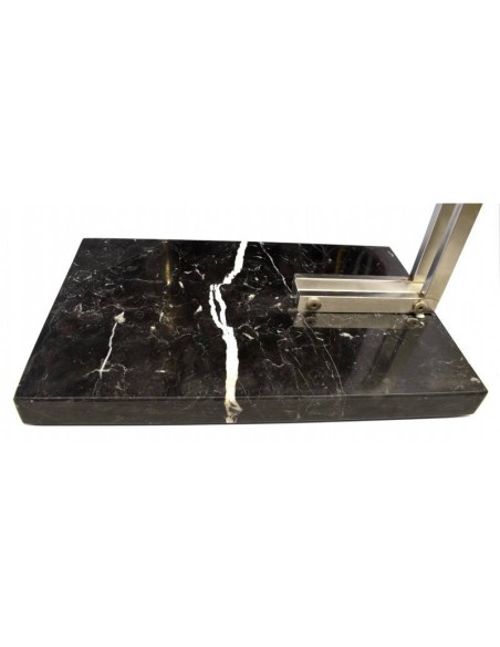 Lâmpada ajustável de pé para salão de beleza, cromo Alpha de design moderno, tela branca, base em mármore Lâmpada ajustável de pé para salão de beleza, cromo Alpha de design moderno, tela branca, base em mármore