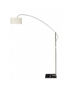Lâmpada ajustável de pé para salão de beleza, cromo Alpha de design moderno, tela branca, base em mármore