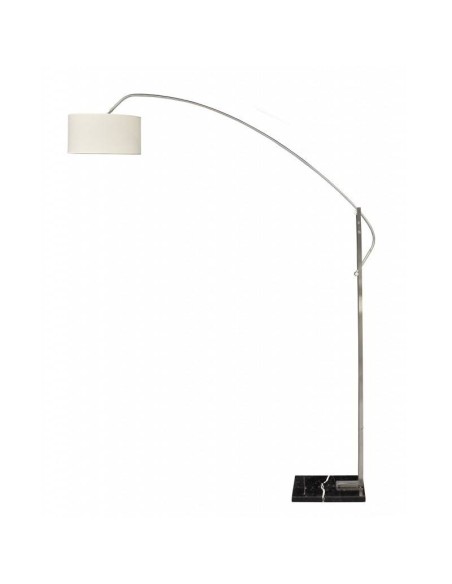 Lâmpada ajustável de pé para salão de beleza, cromo Alpha de design moderno, tela branca, base em mármore Lâmpada ajustável de pé para salão de beleza, cromo Alpha de design moderno, tela branca, base em mármore