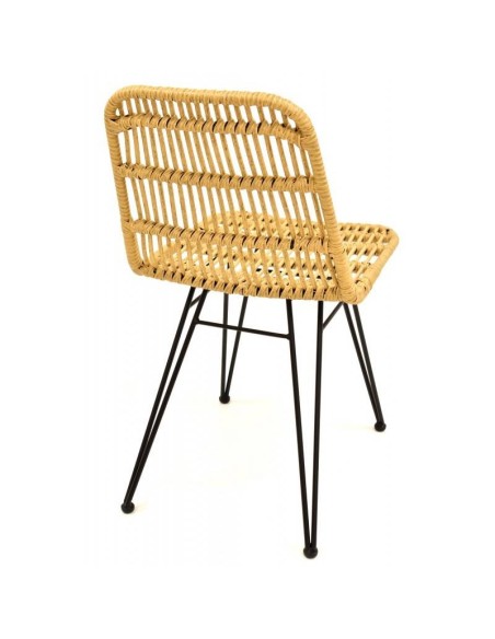 Silla exterior Tartara, metal, ratán natural beige