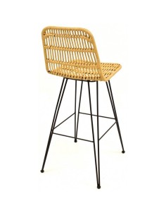 Taburete exterior Tartara, metal, ratán beige 2