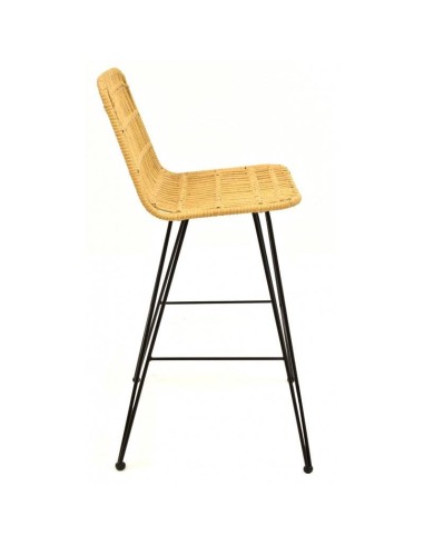 Taburete exterior Tartara, metal, ratán beige