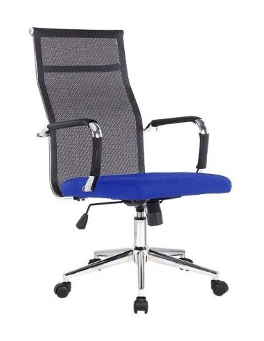 Sillón TRIA, alto, gas, basculante, malla negra, asiento acolchado