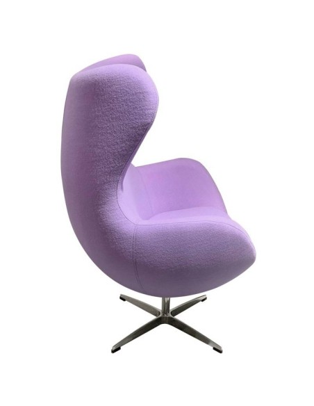 Poltrona Egg Cashmere lilás. Inspirado Por Arne Jacobsen