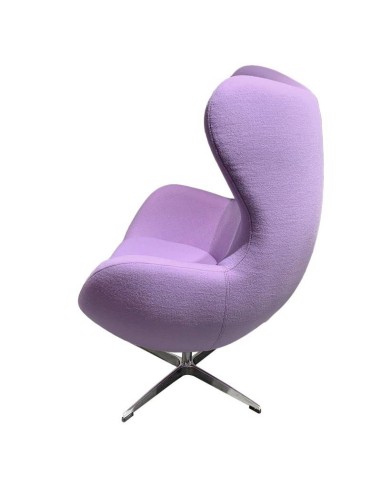 Poltrona Egg Cashmere lilás. Inspirado Por Arne Jacobsen