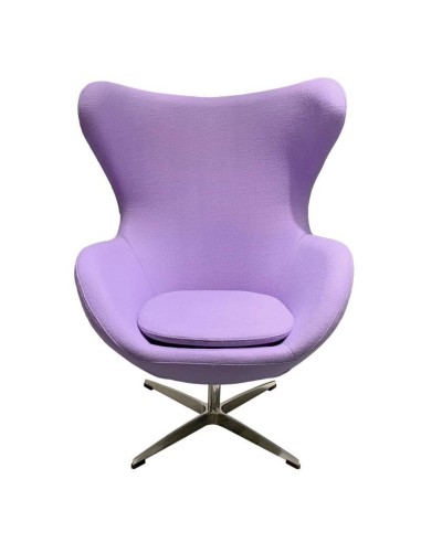 Poltrona Egg Cashmere lilás. Inspirado Por Arne Jacobsen