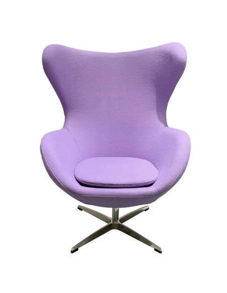 Poltrona Egg Cashmere lilás. Inspirado Por Arne Jacobsen