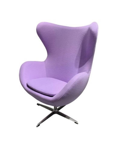 Poltrona Egg Cashmere lilás. Inspirado Por Arne Jacobsen