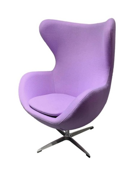 Poltrona Egg Cashmere lilás. Inspirado Por Arne Jacobsen