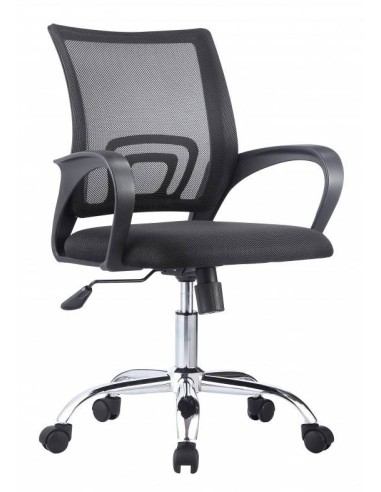 Sillón de oficina Helix, gas, basculante, malla y tejido negro