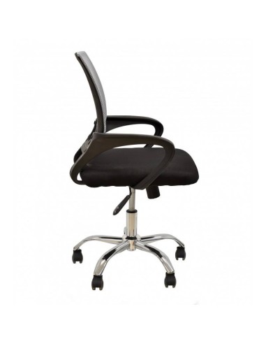 Sillón de oficina Helix, gas, basculante, malla y tejido negro