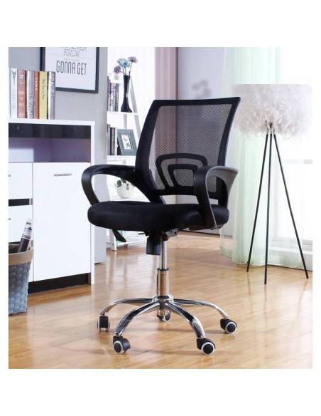 Sillón de oficina Helix, gas, basculante, malla y tejido negro Sillón de oficina Helix, gas, basculante, malla y tejido negro