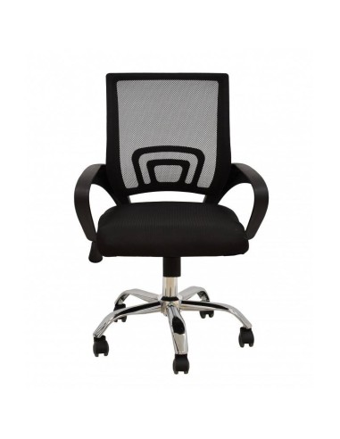 Sillón de oficina Helix, gas, basculante, malla y tejido negro