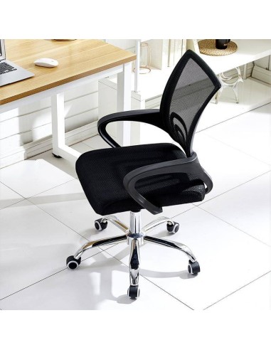 Sillón de oficina Helix, gas, basculante, malla y tejido negro