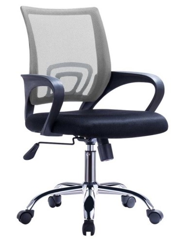 Sillón de oficina Helix, gas, basculante, malla y tejido negro
