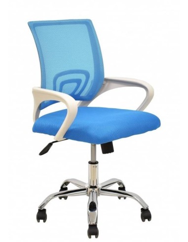 Cadeira de escritório Helix branco, gás, braço oscilante, malha e tecido