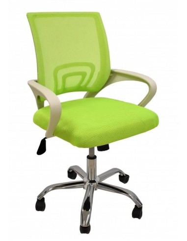 Cadeira de escritório Helix branco, gás, braço oscilante, malha e tecido