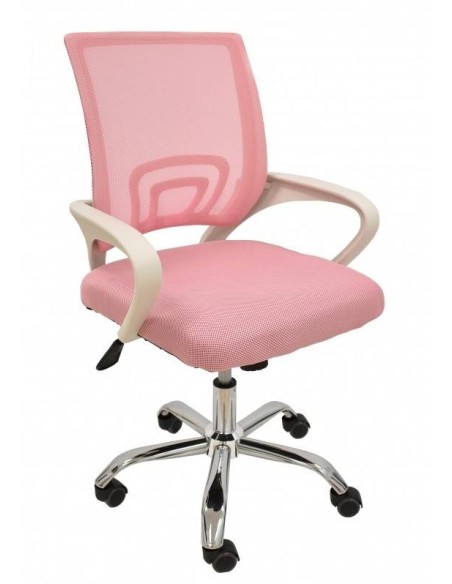 Cadeira de escritório Helix branco, gás, braço oscilante, malha e tecido