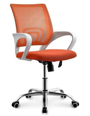 Cadeira de escritório Helix branco, gás, braço oscilante, malha e tecido