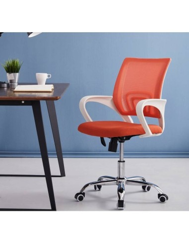 Sillón de oficina Helix blanco, gas, basculante, malla y tejido