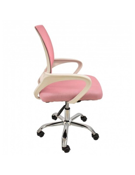 Cadeira de escritório Helix branco, gás, braço oscilante, malha e tecido