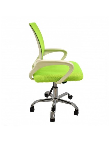 Cadeira de escritório Helix branco, gás, braço oscilante, malha e tecido