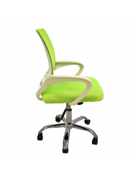 Cadeira de escritório Helix branco, gás, braço oscilante, malha e tecido