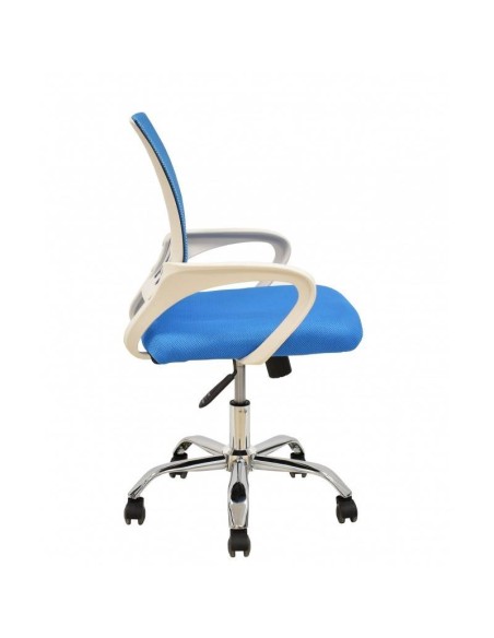 Cadeira de escritório Helix branco, gás, braço oscilante, malha e tecido