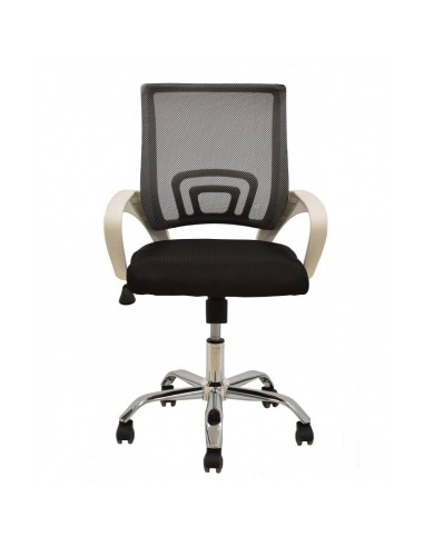 Cadeira de escritório Helix branco, gás, braço oscilante, malha e tecido